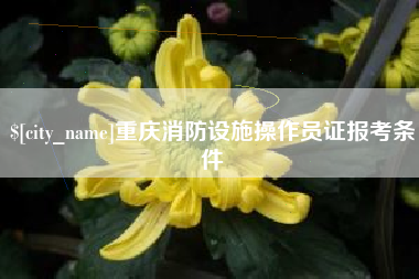 资兴重庆消防设施操作员证报考条件