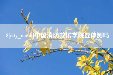 资兴中国消防救援学院要体测吗