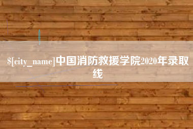 资兴中国消防救援学院2020年录取线